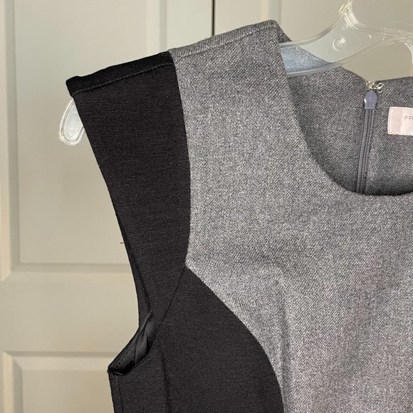 French Connection Classic Women's Sleeveless Sheath Dress (Size 0, Grey/Black) - Picture 4 of 6